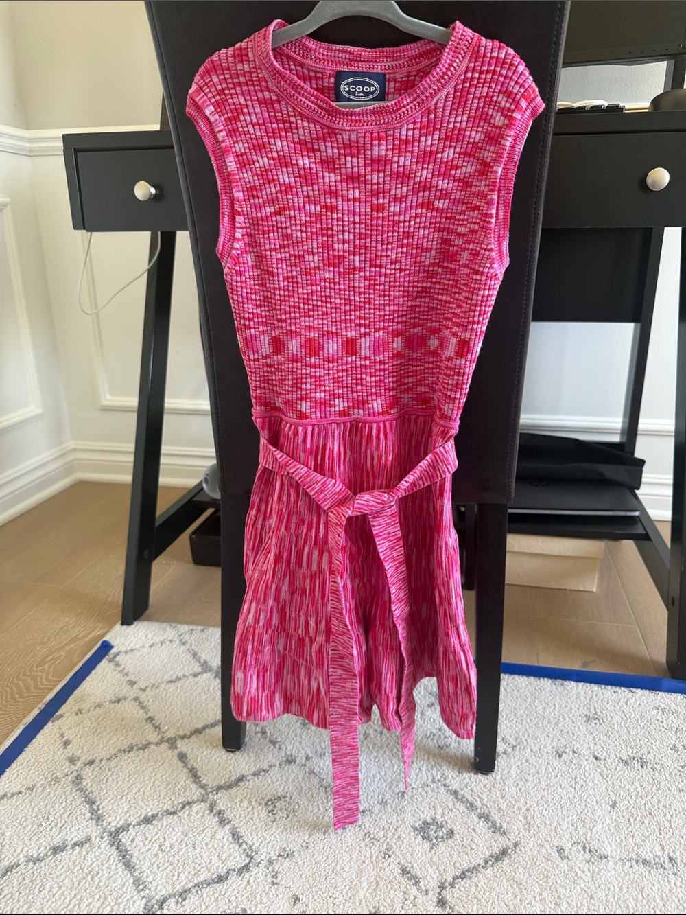 Scoop Sleeveless Pink Knit Belted Dress (belt not attached (pic 3)) Size 7/8